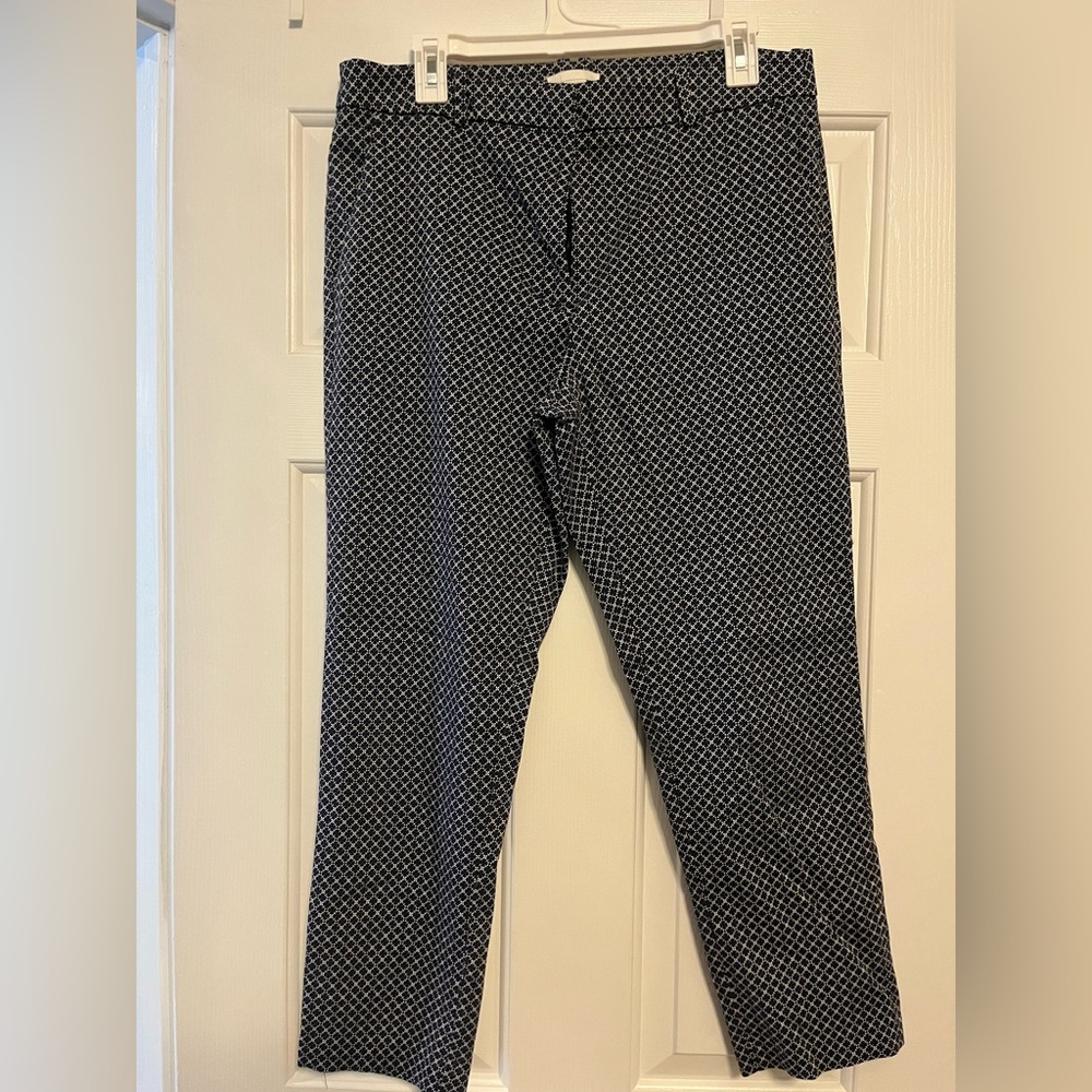 H&M Blue and White Ankle Dress Pants